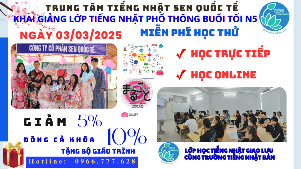 Khai giảng lớp tiếng Nhật N5 phổ thông buổi tối