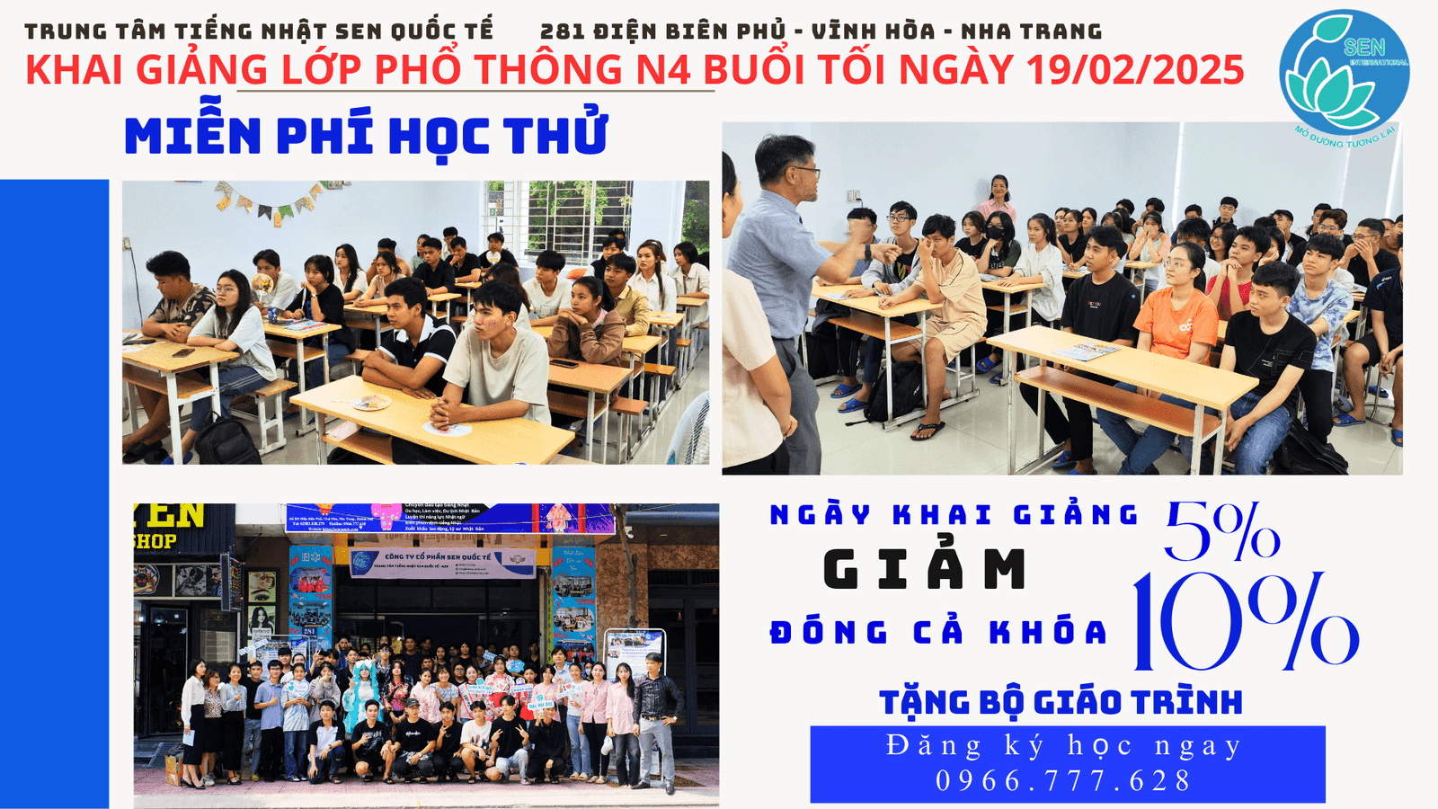 Read more about the article Thông báo khai giảng lớp tiếng Nhật phổ thông buổi tối N4 tại Nha Trang
