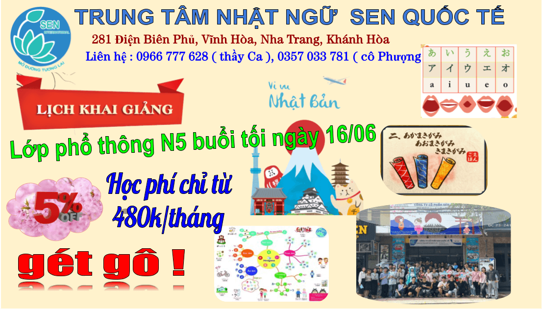 Lớp tiếng Nhật N5 buổi tối